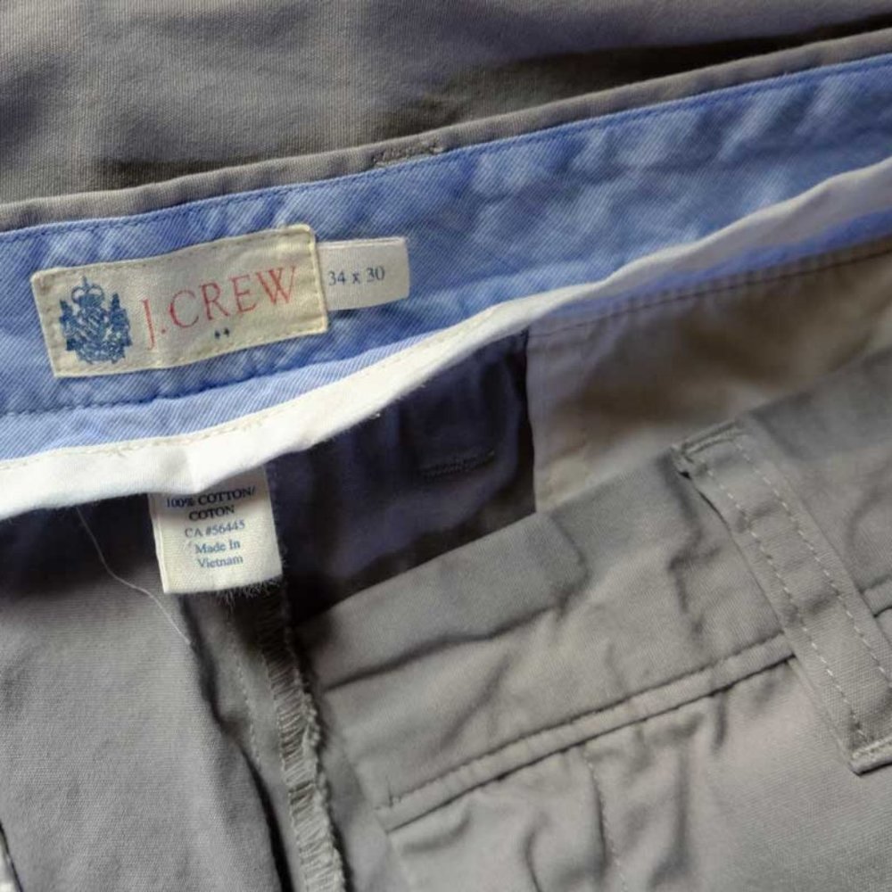 EUC J CREW GRAY MENS CHINO PANTS 34W/30L
